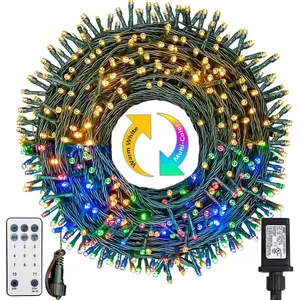 Christmas Lights 300 LED 108FT Color Changing Christmas Tree Lights with Warm White & Multicolor, 11 Modes  and Connectable Christmas String Lights with Remote for Xmas Decorations