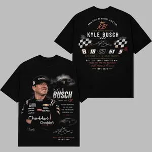 Kyle Busch RIP Gone Too Soon T-Shirt, Vintage NASCAR Racing Graphic Tee, TikTok Viral Motorsport Fan Shirt, Heavyweight Oversized Cotton Streetwear, Memorial Racing Apparel