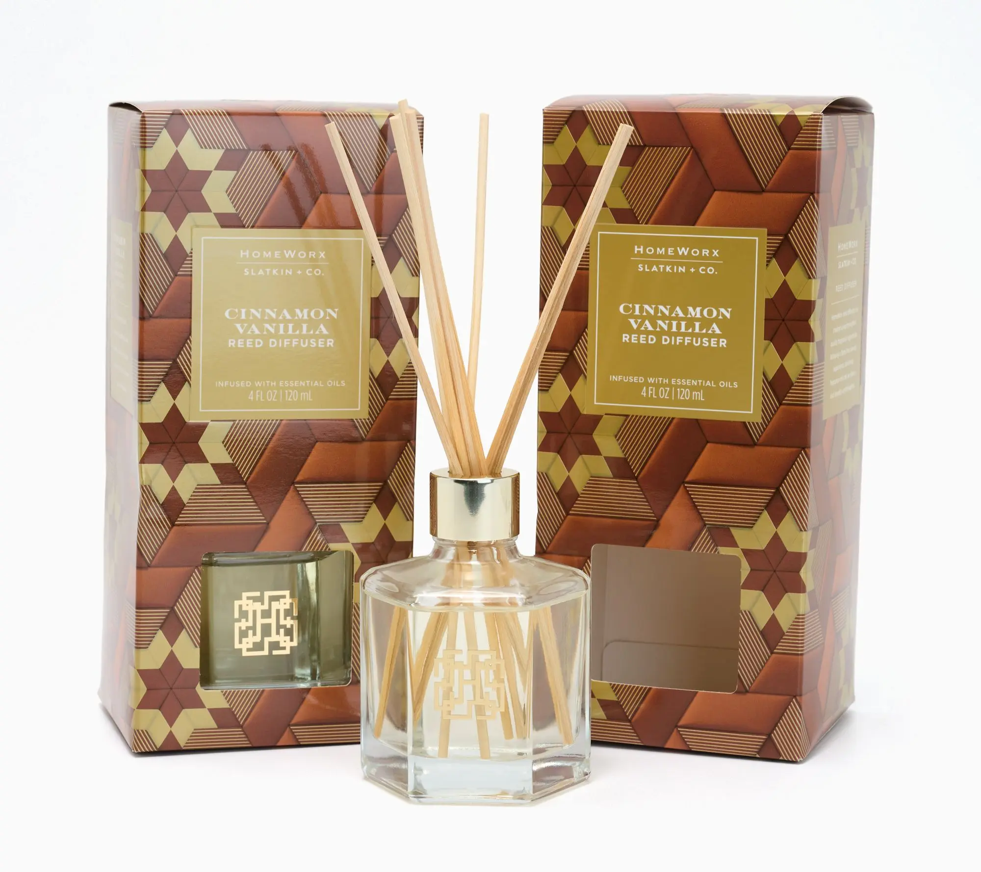 HomeWorx by Slatkin + Co. S/2 Cinnamon Vanilla Reed Diffusers