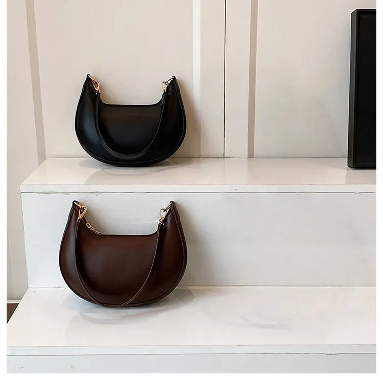 Classic Crescent Bag Women's Zipper Top Handle Shoulder Bag Hobo Tote bags Vintage Mini Clutch Purses  For Shopping & Casual Outings