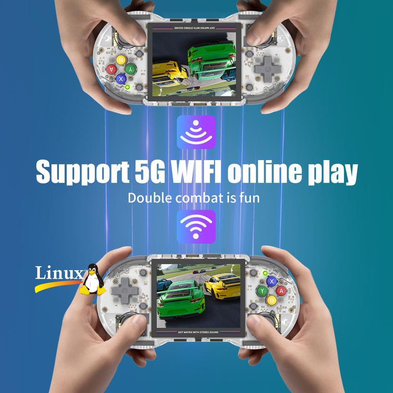 Anbernic RG353PS Handheld Game Console【Buy 1 Get 1 HDMI Cable(4K Mini)+1 Fancy Case+1 Screen Protector+1 Type-C Cable】Linux System 3.5-inch IPS Screen HDMI-compatible 5G Wifi 4.2 Bluetooth Ready to Play with Gifts Package Anbernic RG353PS Handheld Game Console【Buy 1 Get 1 HDMI Cable(4K Mini)+1 Fancy Case+1 Screen Protector+1 Type-C Cable】Linux System 3.5-inch IPS Screen HDMI-compatible 5G Wifi 4.2 Bluetooth Ready to Play with Gifts Package