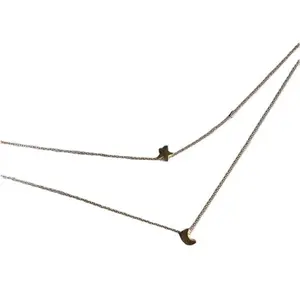 Korean Style Star Moon Pendant Necklace Women's Fashion Versatile Short Clavicle Chain Trendy Jewelry Accessory