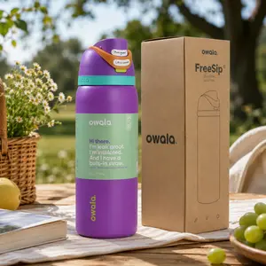 32oz Owala FreeSip Stainless Steel Bottle, Purple Insulated Water Bottle with Straw, Leakproof Gym Tumbler, BPA Free Travel Cup