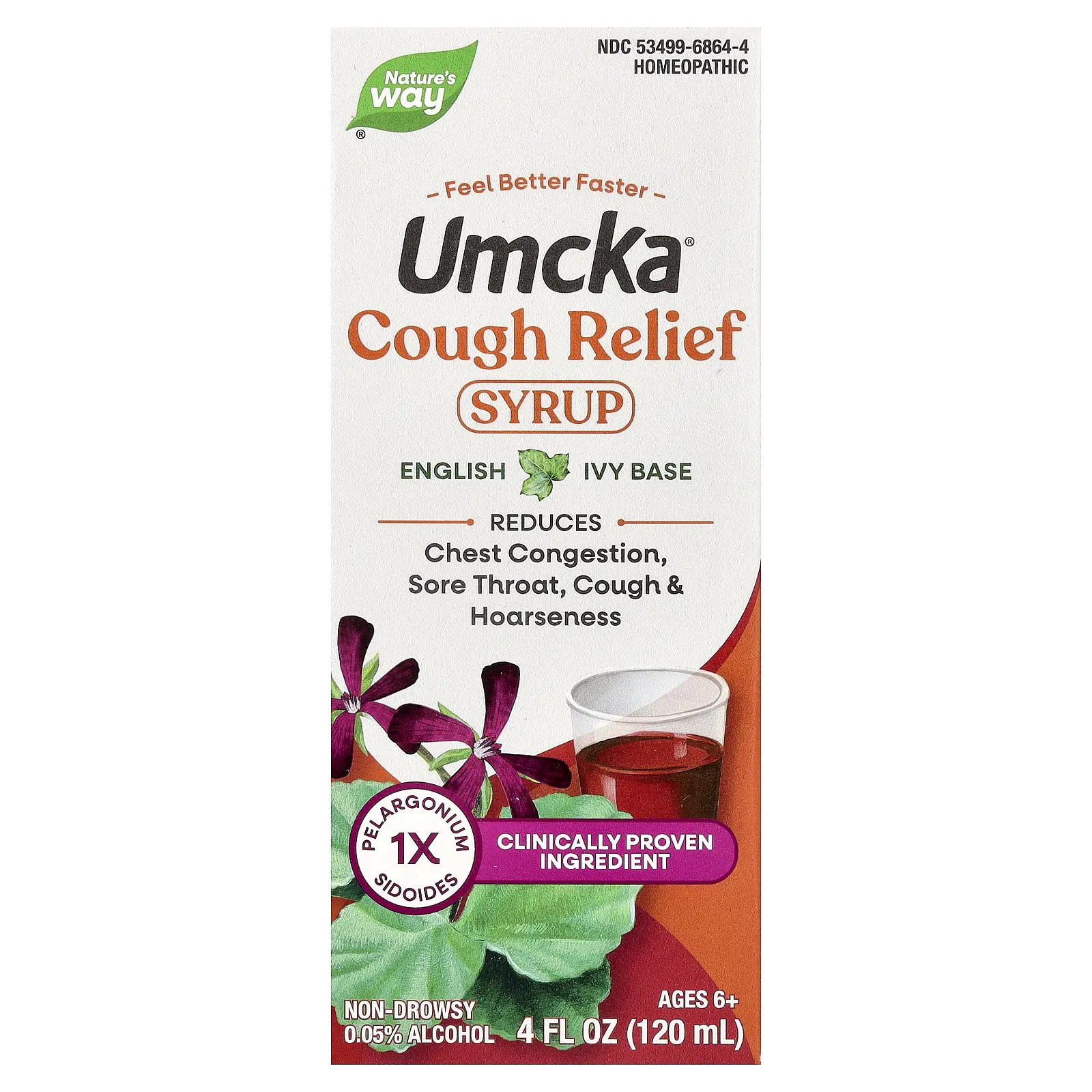 Nature's Way Umcka®, Cough Relief Syrup, Ages 6+, 4 fl oz (120 ml) | HSA/FSA Eligible