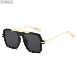 2026 Trendy Square Sunglasses Unisex Pilot Flight Style Shades for Men & Women | UV400 Protection Lightweight Retro Designer Eyewear | Fashion Streetwear, Driving, Travel, Beach, Outdoor Daily Wear summerwins