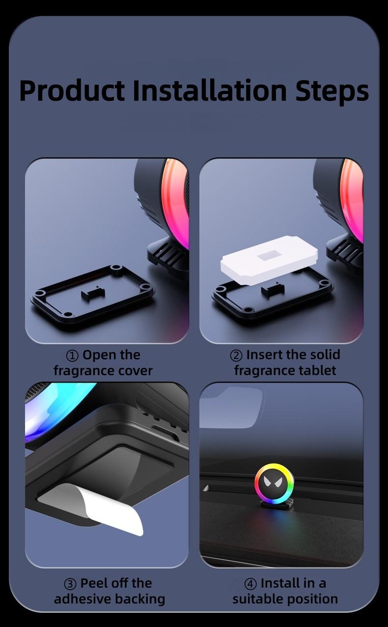 RGB Music Sync LED Light Bar, Sound Activated Ambient Lighting with Smart Voice Pickup, Full Color Visualizer for Car Interior, Desktop, Party & Home Theater, Built-in Aroma Sheet with Fresh Ocean or Classic Cologne (Single Scent Included) RGB Music Sync LED Light Bar, Sound Activated Ambient Lighting with Smart Voice Pickup, Full Color Visualizer for Car Interior, Desktop, Party & Home Theater, Built-in Aroma Sheet with Fresh Ocean or Classic Cologne (Single Scent Included)