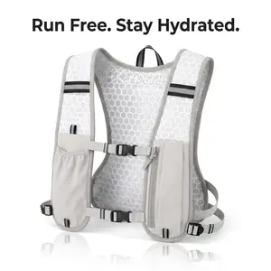 Lightweight Hydration Running Vest for Men Women - Breathable Trail Marathon Cycling Backpack with Phone Holder & Water Bottle Pockets - Adjustable Reflective Sports Pack