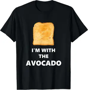 100% Cotton Fun "I'm with the Avocado" Toast Halloween Costume T-Shirt