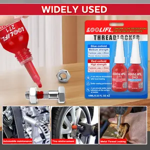 Loolifl Thread Locking Compound, High Strength Screw Glue for Nuts Bolts and Fasteners, Prevents Loosening and Corrosion, 20ML Pack