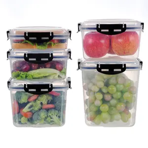 Food Storage Container 5-pack Thicken Waterproof Pantry Kitchen organizer reusable Dry Cereal  snackle box flour sugar plastic airtight Silicone