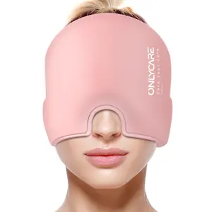 ONLYCARE Migraine Relief Cap, Upgraded Odorless Migraine Ice Head Wrap, Headache Relief Hat for Migraine, Slight-Pink -FSA or HSA Approved
