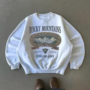 Retro Rocky Mountains Sweatshirt, Vintage 90s Colorado Graphic Crewneck, Mountain Pullover Gift, Nostalgia Hiking Old School Gift