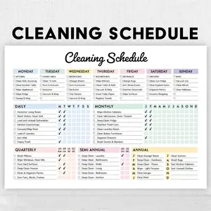 10 Sheets Party Activity Supplies Cleaning Schedule, Weekly Monthly Annual Cleaning Checklist, Adhd Cleaning Plan, Household Task List