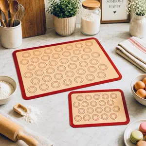 2026 New 2pc Nonstick Silicone Half & Quarter Sheets, Macaron Baking Mats Set -Reusable, Heat-Resistant Bakeware, Dishwasher-Safe Oven Liner for Macarons, Pastry