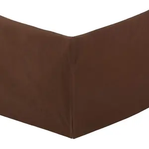 Tailored Bed Skirt Brown Cotton Twill Pleated Straight Dust Ruffle with Split Corners (16" Drop)