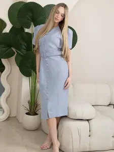 Short Sleeve Fitted Knee Length Elegant Outfit