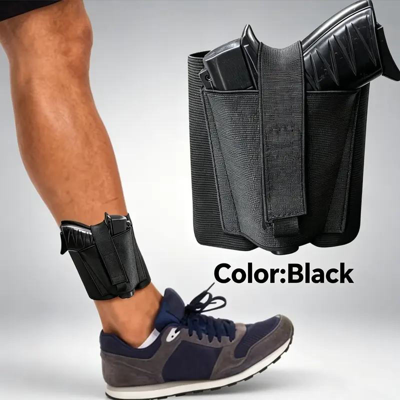 Plain Polyester Slip-On Ankle Holster for Men, Lightweight Tactical Equipment for Secure Concealed Carry and Outdoor Use