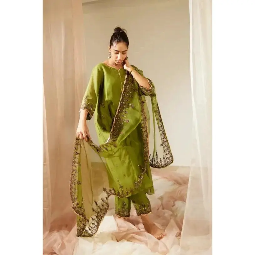 Green Poornima Kurta Set