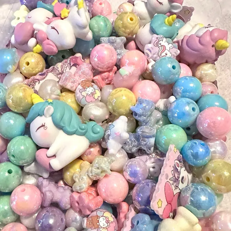 Unicorn Beads, Craft Supplies for DIY Jewelry Making, Kids' Creative Handcraft Projects