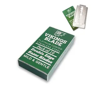 VIKINGS BLADE Double Edge Safety Razor Blades, 10x Blades, Swedish Steel + Platinum Coated, Replacement Razor Blades & Refills (Mild & Gentle)