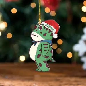 Portland Frog Christmas acrylic/wood Ornament, Freedom Frog Christmas, Funny Liberal Frog Meme Ornament