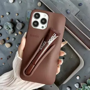 Rhode soft silicone shockproof phone case with built-in lip balm holder | Cute | Fashionable | Hot trend | High quality