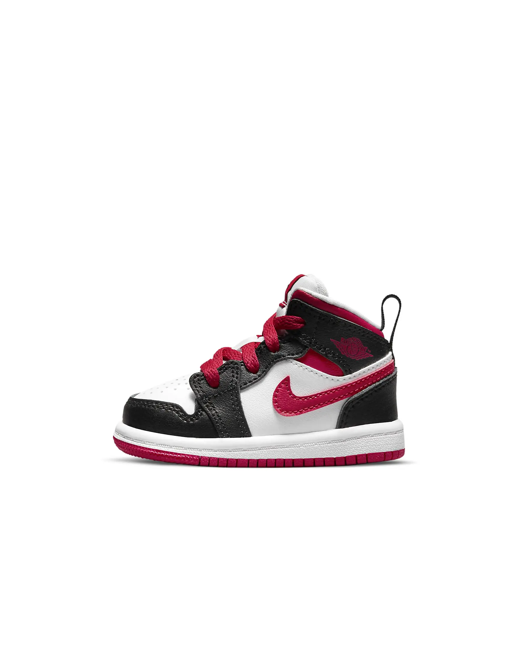 Toddler's Jordan 1 Mid "Very Berry" Black/Very Berry-White (640735 016)
