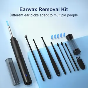 Ear Wax Removal, Ear Cleaner with Camera, Ears Wax Removal Kit with HD Ear Otoscope with 6 LED Lights, Earwax Removal Tool for iPhone, iPad & Android Smart Phones (Black, Standard)
