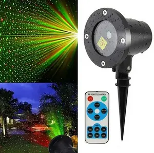 Laser Christmas Projector Lights Outdoor Garden Landscape Lights Red Green Stars Waterproof for Holiday Party Garden Christmas Decor Control Remote