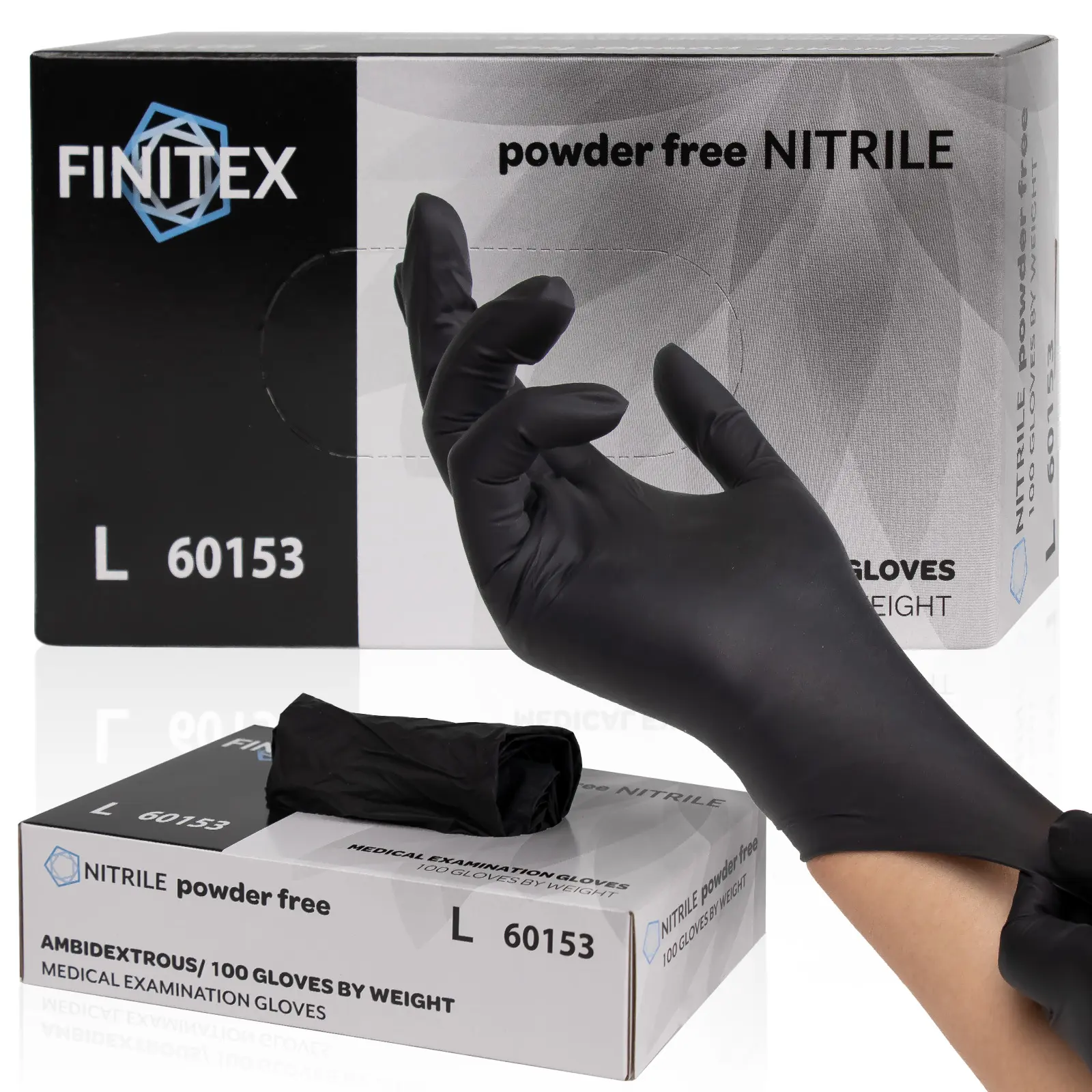 FINITEX Black Disposable Nitrile Gloves, 3.5Mil Latex-Free Powder-Free Durable Doctor Surgical Medical Household Kitchen Cook Food Exam Home Work Cleaning Gloves,Spring Dad Boyfriend Holiday Love mother Fathersdaygift MemorialDay