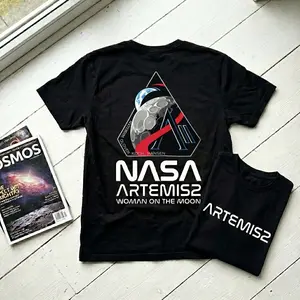 NASA Artemis II Shirt, Space Rocket Graphic Tee, Woman on the Moon Shirt, 2 Sided Print T-Shirt, NASA Inspired Shirt, Astronomy Lover Gift, Space Exploration Tee, Rocket Launch Shirt, Sci Fi Graphic Tee, Unisex Space Shirt