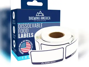 Dissolvable Food Labels for Food Containers Glass, Plastic or Metal No Scrubbing, No Residue - Old Glory Blue