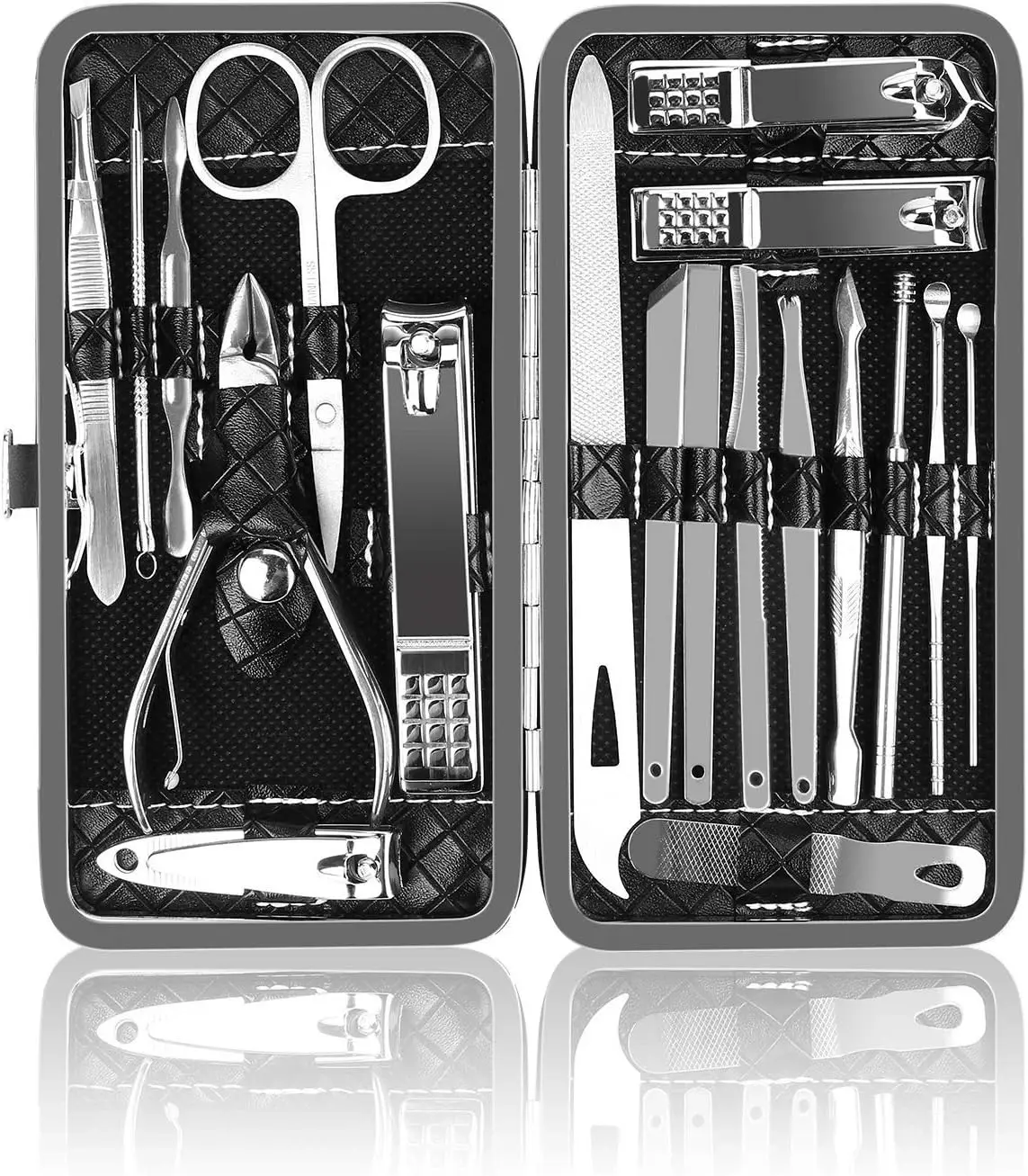 19-Piece Professional Manicure & Pedicure Kit – All-in-One Grooming Set for Men & Women