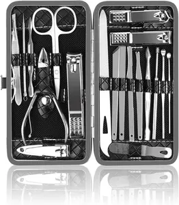 19-Piece Professional Manicure & Pedicure Kit – All-in-One Grooming Set for Men & Women