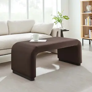 Modway Koda Performance Velvet Waterfall Ottoman in Black Chocolate Brown