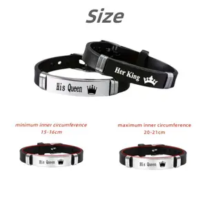Her King & His Queen Crown Couple Bracelets - Stylish Silicone Wristbands for Daily Wear & Gifting Perfect for Valentine's Day - Commitment-Symbolic Love