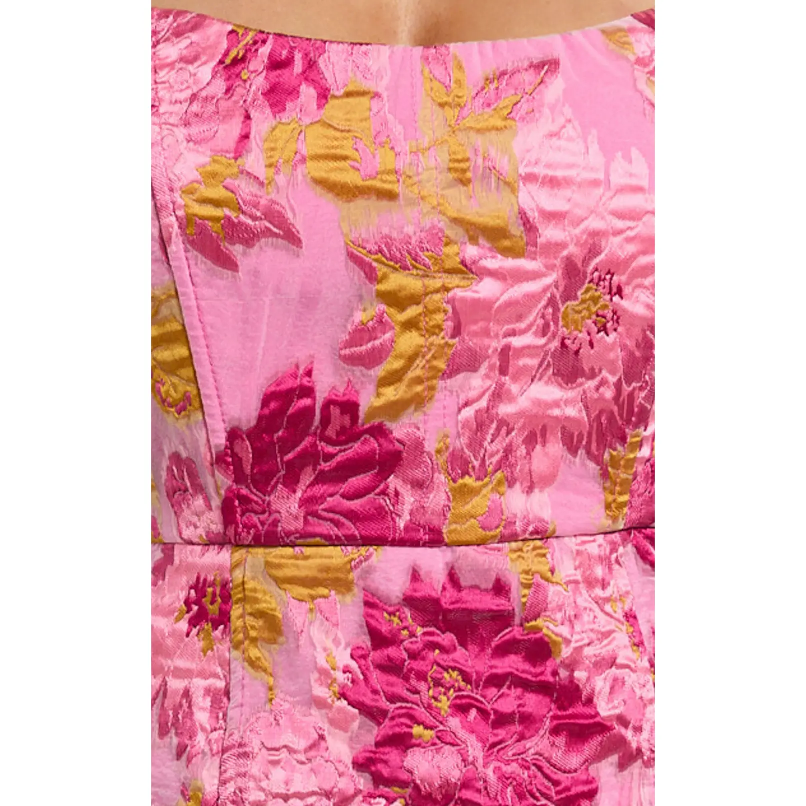 Brailey Mini Dress - Strapless Dress in Pink Jacquard - TikTok Shop