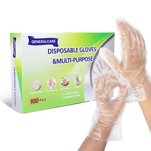 100 Pcs Disposable Plastic Gloves Food Handling Service Gloves Disposable for Cooking Kitchen Cleaning Food Prep Safe Restaurant Dye Universal Size