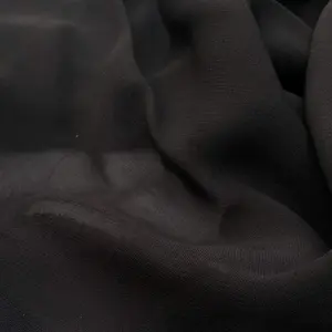 54" Black 100% Lyocell Tencel Georgette Light Sheer Woven Fabric By
