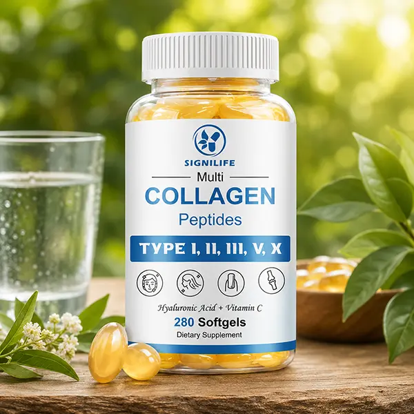 Multi Collagen Peptides for Women & Men - Hydrolyzed Collagen Types I II III V & X with Hyaluronic Acid Vitamin C & Biotin - Supports Healthy Skin Hair Nails & Joint Health - Non GMO Formula - 280 Softgels