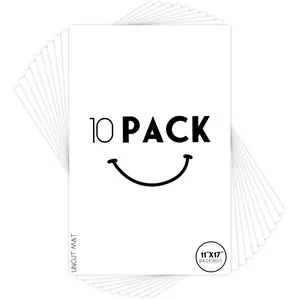 , Pack of 10 Uncut 11x17 White Mats Matboards, Acid Free Backing Matt Board for Photos, Frames, DIY Projects