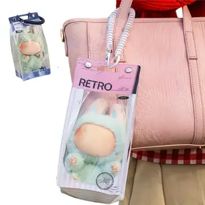 17cm Doll Transparent Dustproof Storage Protection Cover - Doll Protection Cover with Spring Keychain, Perfect for Collecting and Displaying Plush Toys [Doll Not Included]