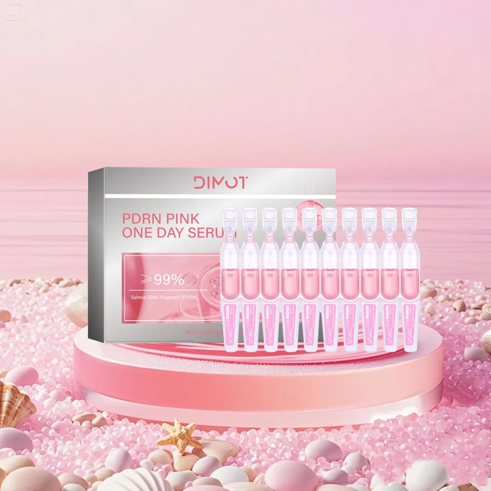 Salmon DNA PDRN Collagen Peptide Glutathione Serum, 10/20pcs Intense Moisturization and Nourishment Serum, Hydrating Skin Care Product for Women & Men, Collagen Peptides Serum