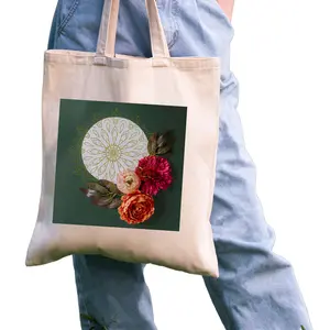 Off White Cotton Tote Bag for Women, 13x15 Inches