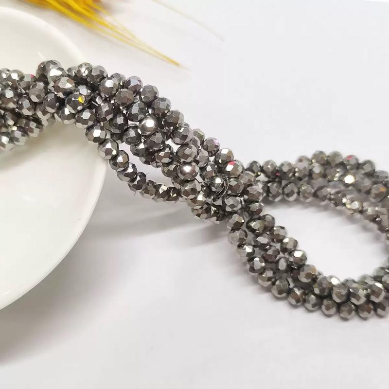 4mm Crystal Glass Beads Flat Faceted Loose Spacer Glass Beads for Jewelry Making Jewelry DIY  10strings （1000-1100pcs)