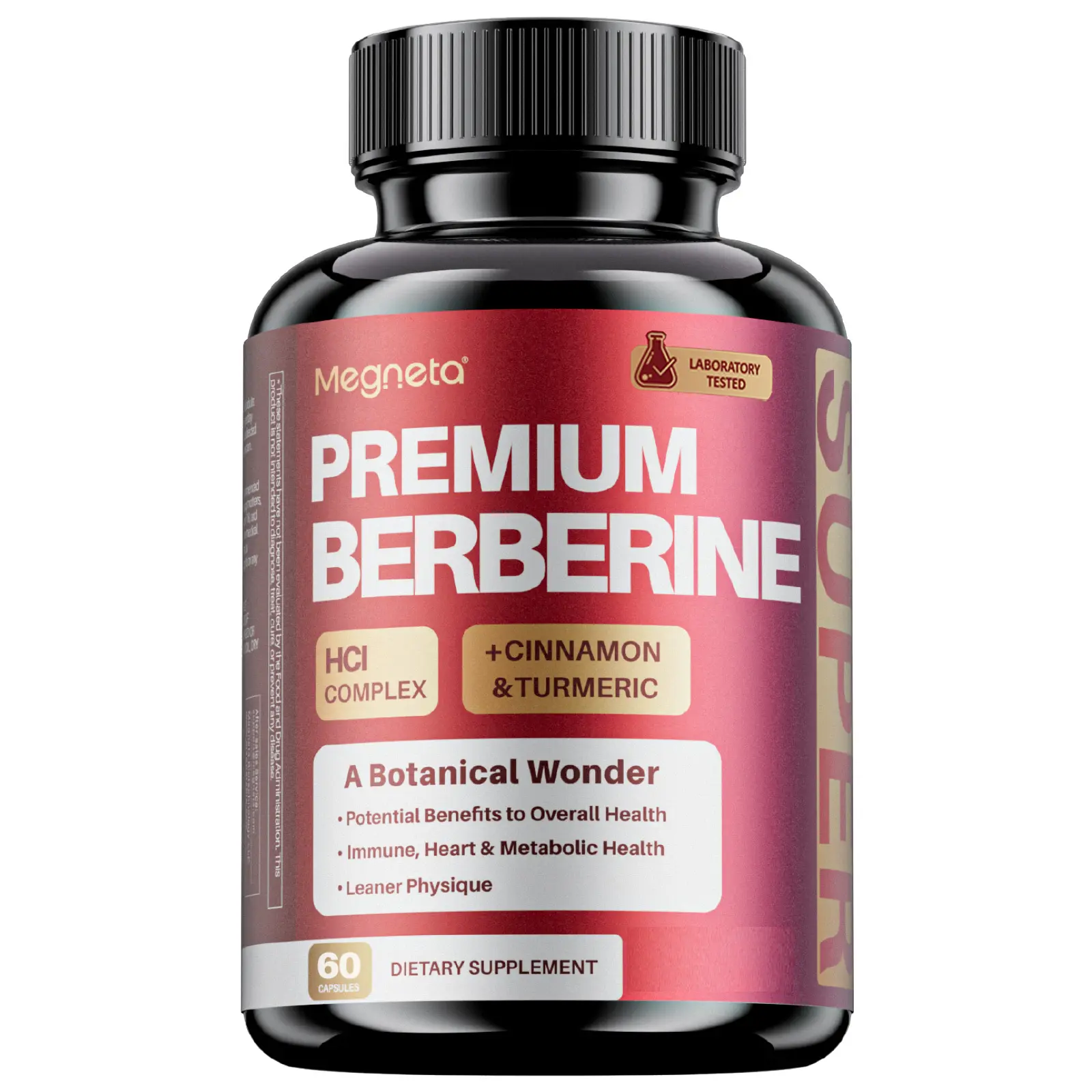 Berberine HCL 97% | 1410 mg with Ceylon Cinnamon, Turmeric & Black Pepper | Digestive and Metabolism Support | Made in the USA | 60 Capsules