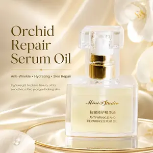 MINIF STUDIO Mini Gold Bottle Orchid Facial Oil, Anti-Wrinkle Deep Skin Repair Oil Fades Fine Lines & Revitalizes Dull Aging Skin