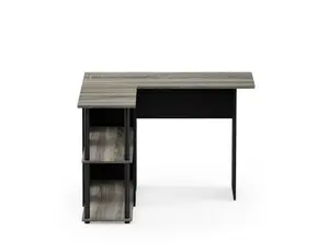 L-Shaped Desk with Bookshelf
