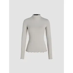 Cider [3 colors, size 2-26] Solid High Neck Long Sleeve Tee