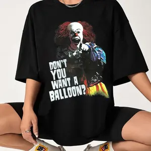 Pennywise Clown IT Mens Dont you want a Balloon Stephen King Vintage T-Shirt - AO12